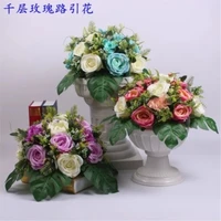 artificial silk hydrangea rose road lead flowers wedding decorative centerpiece roman pillar flower wedding decoration 10pcslot