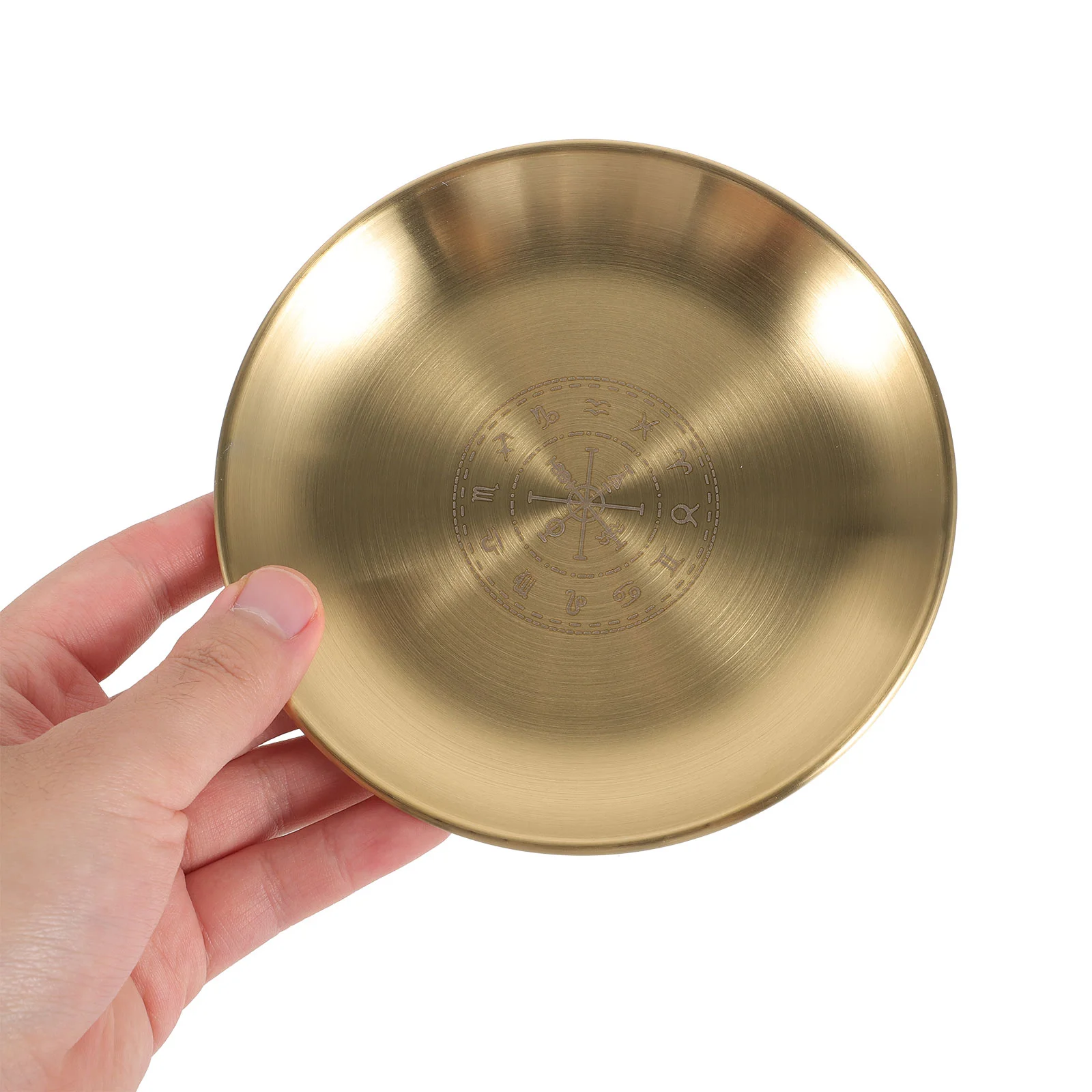 Пентакль трехфазный лунный золотой диск ювелирные изделия металлическое блюдо