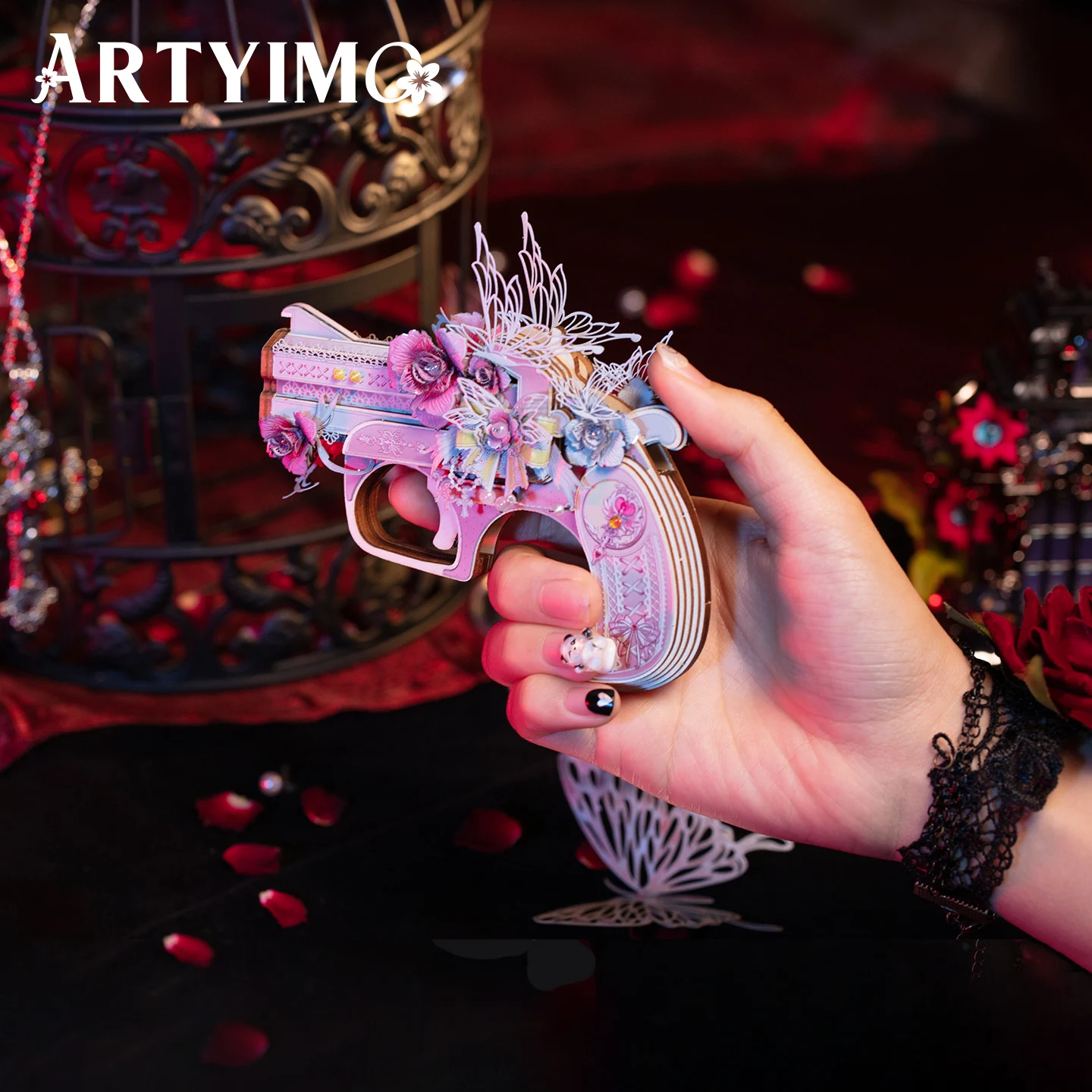 Фото ARTYIMO Crimson Echo 3D-пазл из дерева, набор для самостоятельной сборки, головоломка, украшение для стола, подарок на Рождество, Хэллоуин, день рождения, коллекционный предмет №5