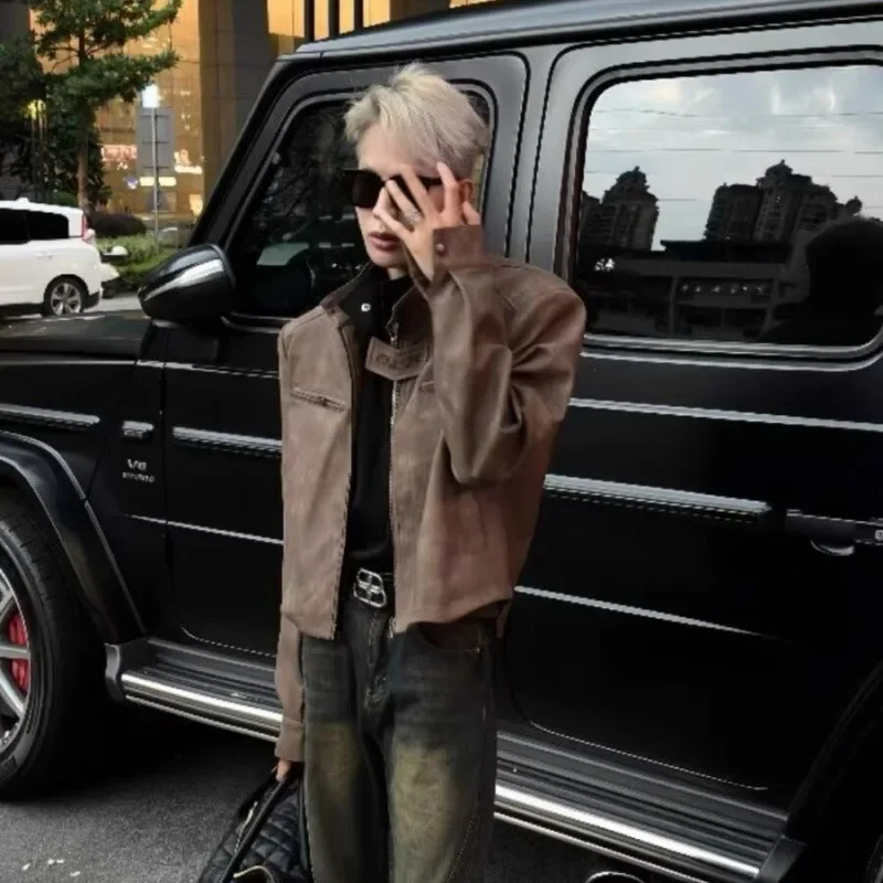 Винтажная мотоциклетная куртка в американском стиле на молнии для мужчин и