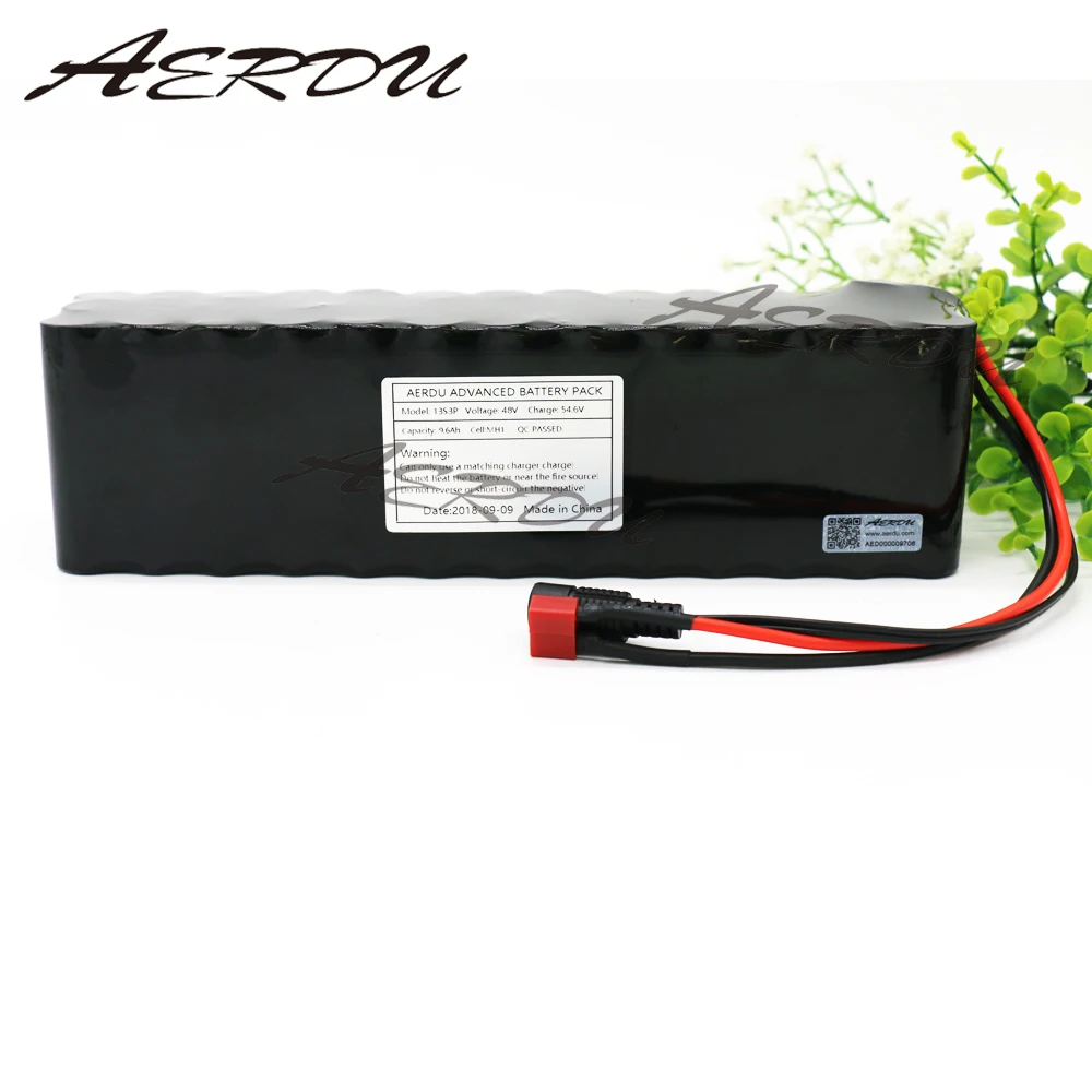 

AERDU 13S3P 48V 9.6Ah 32P 54.6v Lithium ion Battery Pack with 20A BMS Suitable for device Motor Scooter ebike etc.