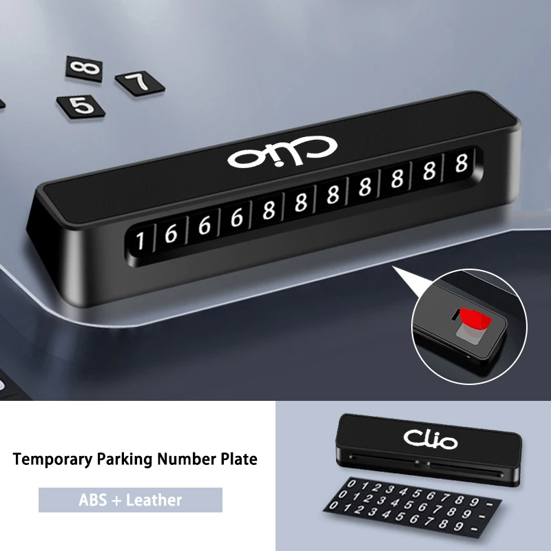 ABS + кожаная автомобильная временная парковочная карта светящаяся с номером
