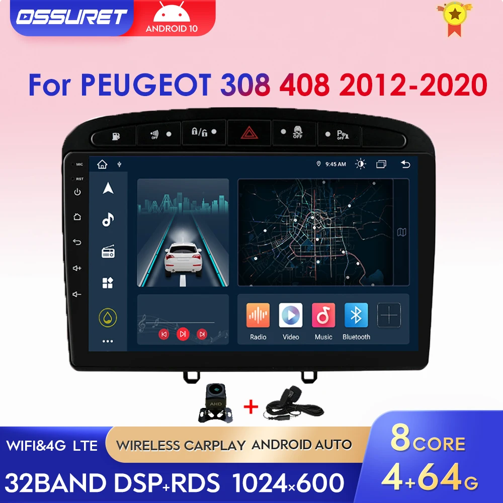 

Автомобильная магнитола 9 дюймов, Android, GPS, для PEUGEOT 2010-2015 2016, 308, 408, навигационная головка, Mirror Link, Wi-Fi, четырехъядерный процессор, мультимедийна...