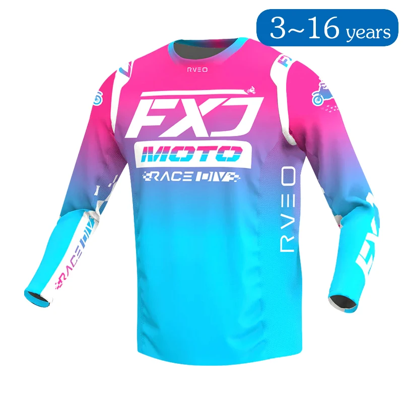 Детская футболка для мотокросса рубашка внедорожников мальчиков и девочек 3 4 5 6 7