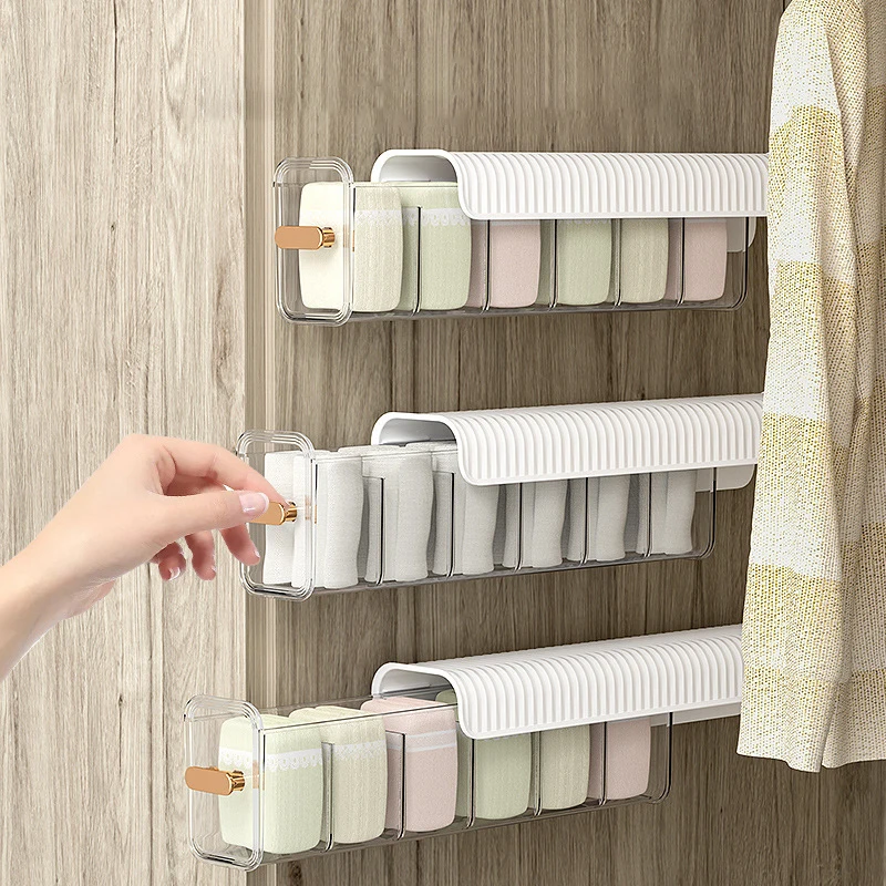 

Настенная прозрачная коробка для хранения нижнего белья, трусиков, коробка для хранения носков, органайзер для шкафа, органайзер для хранения в спальне
