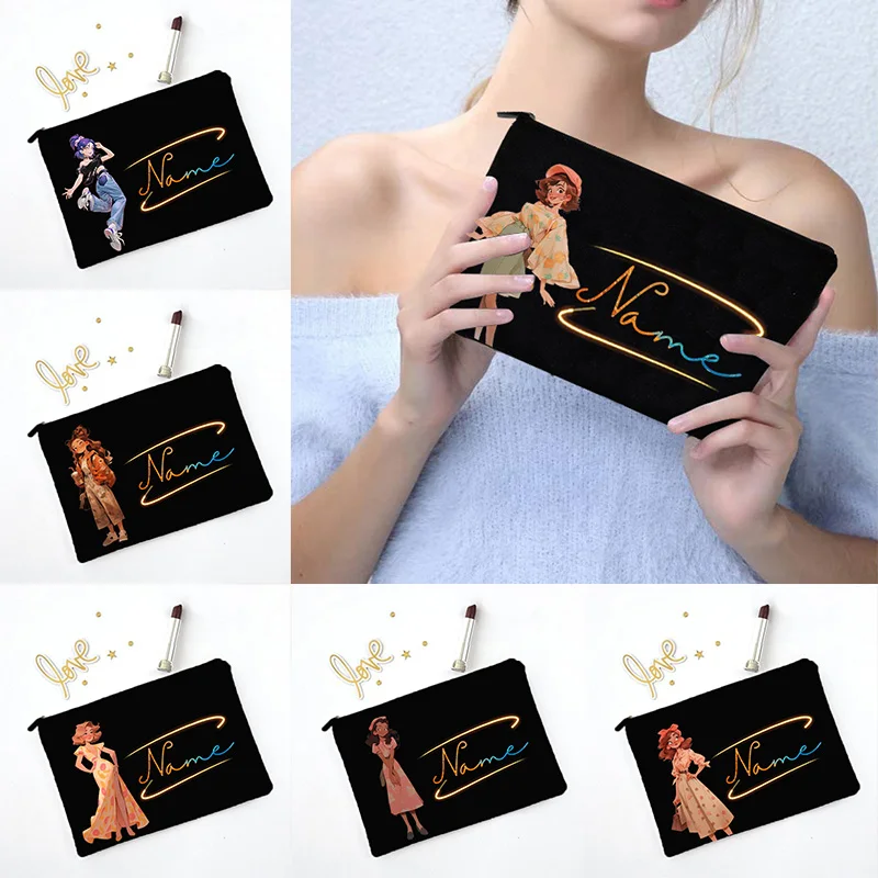 

Персонализированный именной индивидуальный милый женский органайзер для косметики с принтом женский органайзер для сумочки эстетический школьный стиль