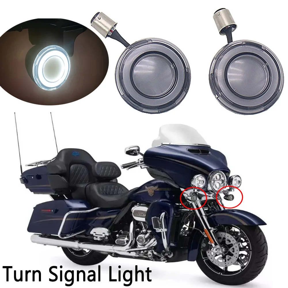 For Touring FLHTK FLTRX FLTRXS Softail etc Motorcycle 1157 Bullet Style LED Front Turn Signal Conversions 2021 2020 2019