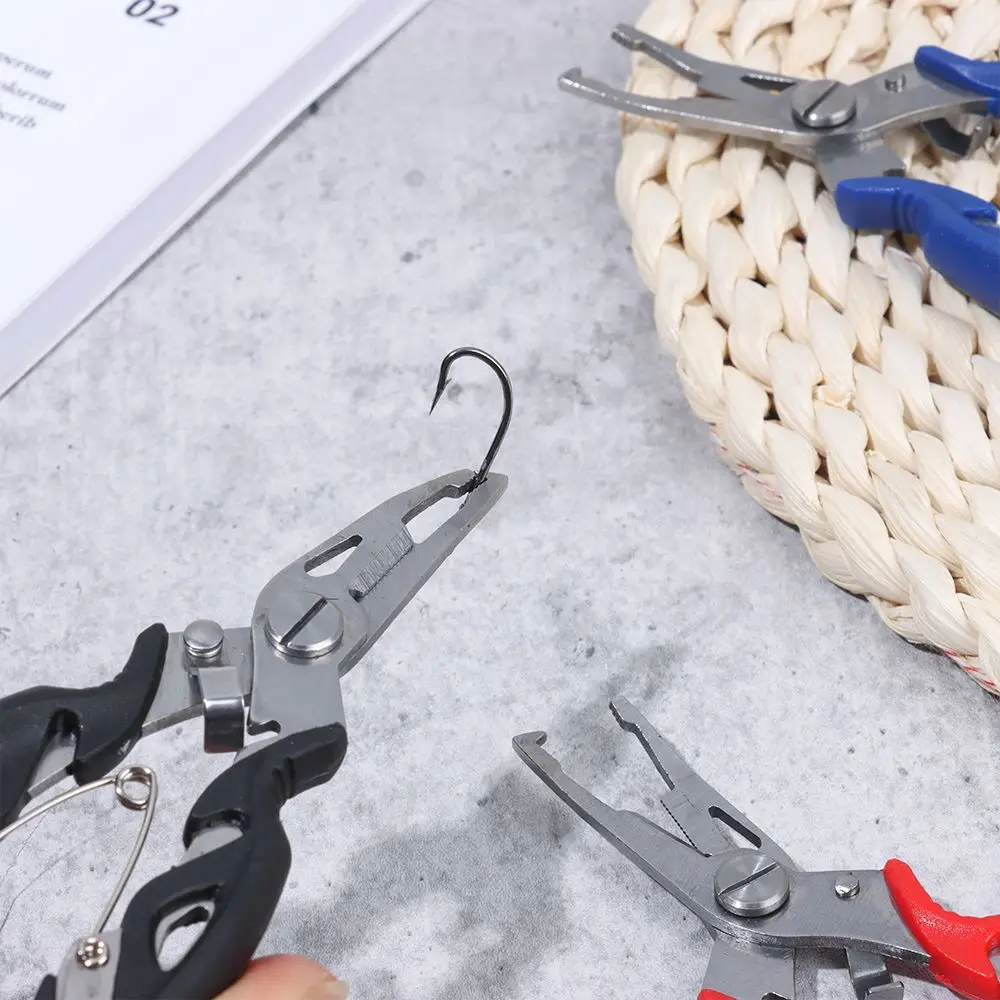 

Multi-function with Lanyard Plastic Handle Fishing Pliers Hook Removers Stainless Steel Scissor Bait Line Cutter