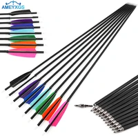 28 30 31inch archery mixed carbon arrows spine 500 id 6 2mm with 4 turkey feather for bow hunting shooting accessories 612pcs