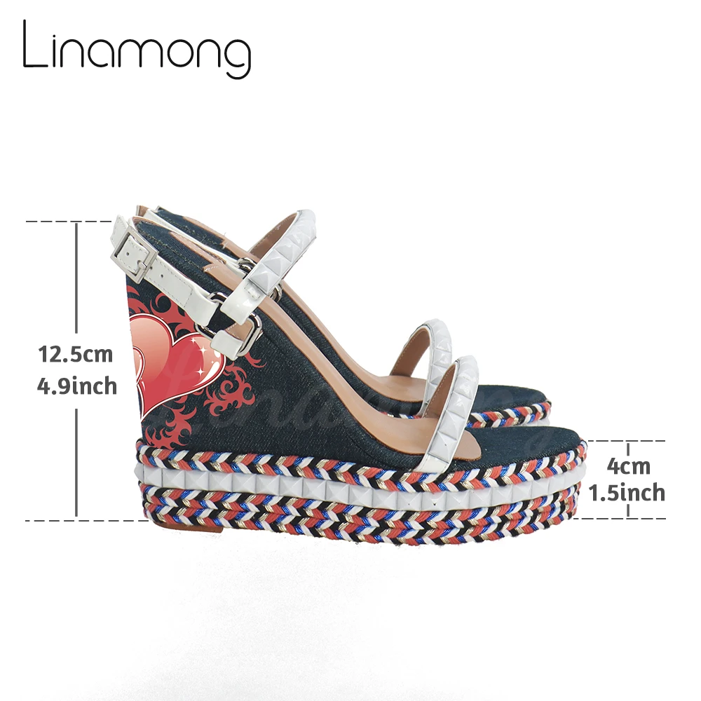 Custom Picture Espadrilles Personalized Sandal for Women Custom Your Own Design Summer Shoes Platform Wedge Round Toe High Heels