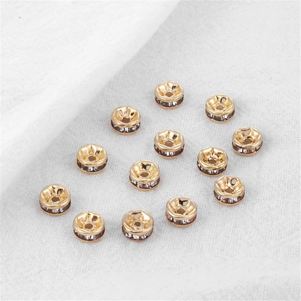 

Бусины из циркония, инкрустированные позолотой 14 к