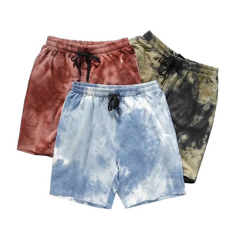 

2022 Summer New Men'S Loose Large Size Tie-Dye Shorts Casual Sports High Street Men'S Five-Point Pants Wholesale