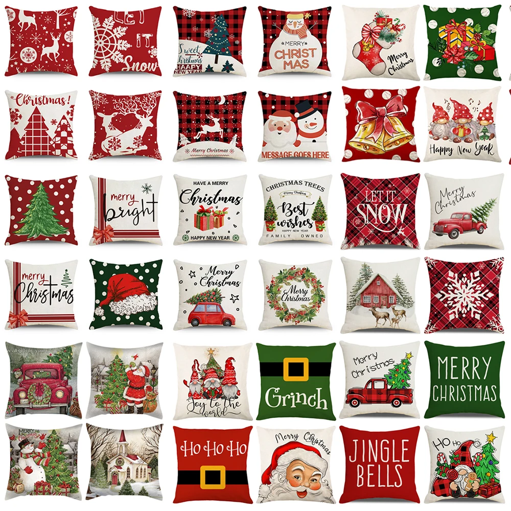 

Home Decoration Christmas Merry Christmas Gift Printing Poly Pillow Pillow Cushion Cushion Cushion funda de almohada