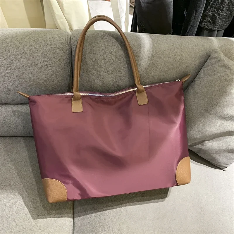 Вместительная модная Дорожная сумка из ткани Оксфорд однотонная на молнии с