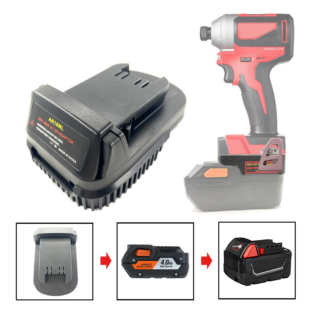 Battery Adapter Converter for Ridgid / AEG 18V 20V Lithium Battery Convert To for Milwaukee 18V Power Tool Electric Drill Use