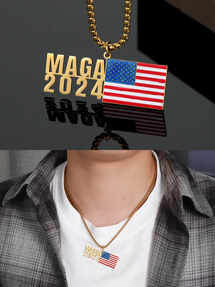Персонализированное ожерелье с американским флагом для женщин и мужчин кулон из