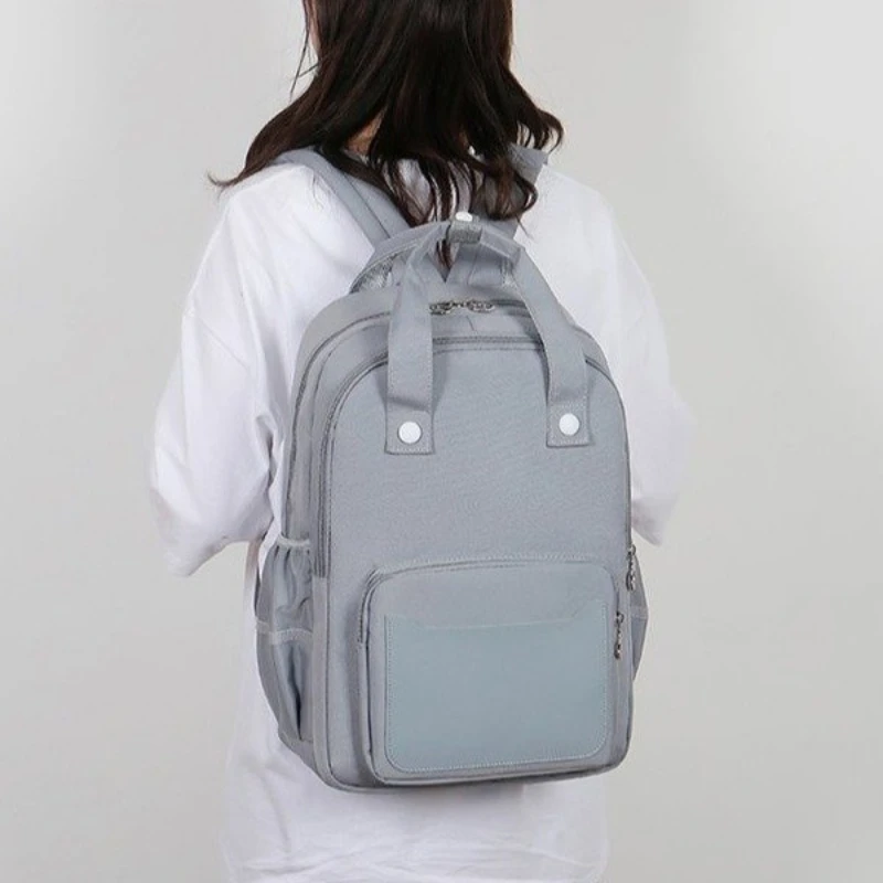 

Школьный портфель для студентов колледжа, водонепроницаемый вместительный простой модный рюкзак для учеников младших и старших классов