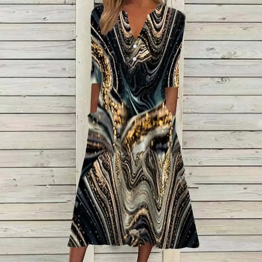 

Print Party Summer Dress Women Elegant V-Neck Half Sleeves Sequin Robe femme Women Long Dress 2022 Sexy Maxi Dress Vestidos