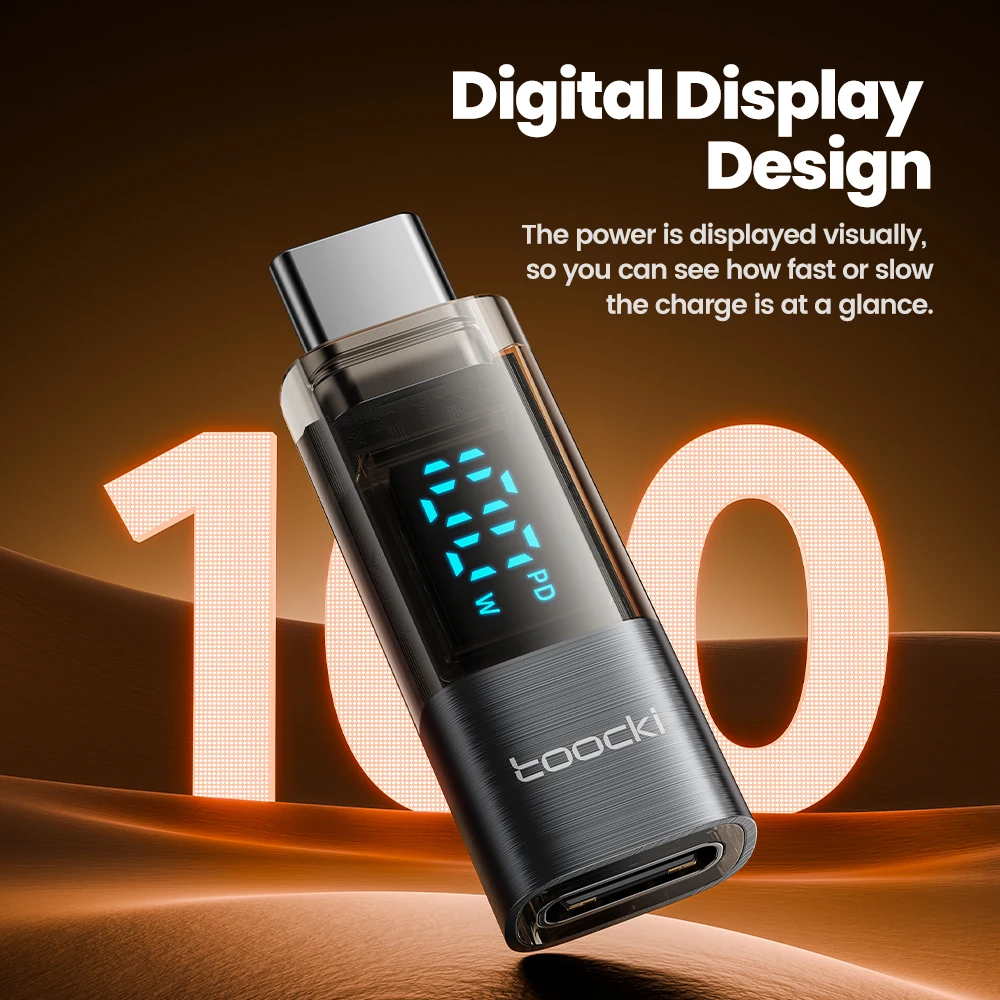 Toocki 100 Вт Тип C папа на тип мама OTG Адаптер цифрового дисплея PD20W Преобразователь