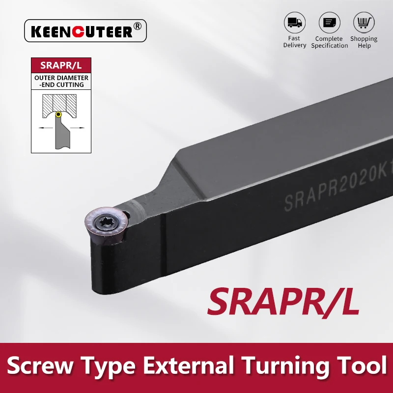 SRAPR1616H8 SRAPR2020 SRAPR2525 SRAPR3232 SRAPL1616 SRAPL2020 External Turning Tool Holder Lathe CNC Cutting Tool Cutter Bar