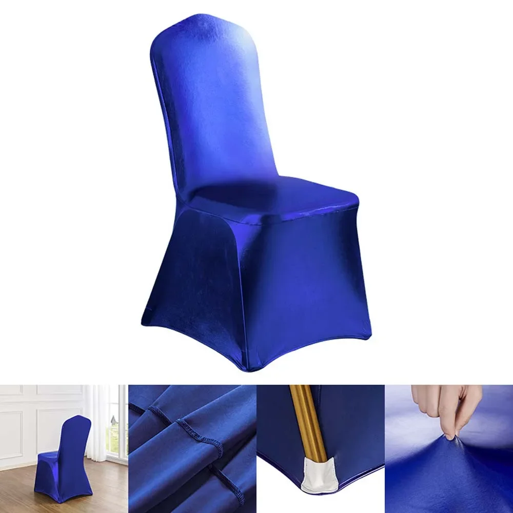 zujący pokrowiec na krzesło Spandex Pokrowiec w jednolitym kolorze Rozciągliwy Ślub Bankiet Impreza Reataurant Hotel Pokrowce krzesła do jadalni