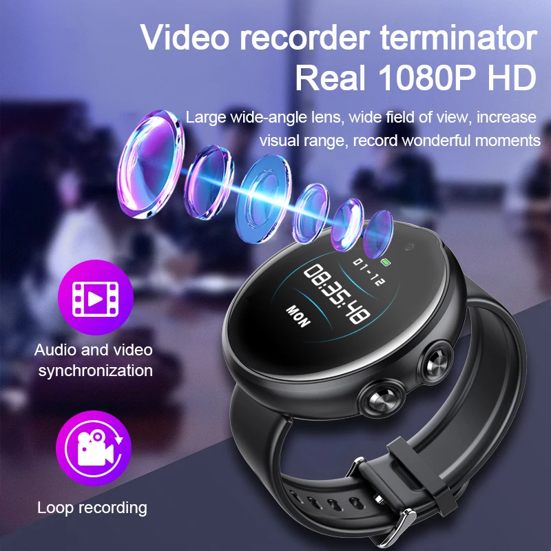

HD 1080P Potable Outdoor Security Monitor Sports Camera Mini Clock Camera Watch Digital Time Video Voice Recorder Camcorder