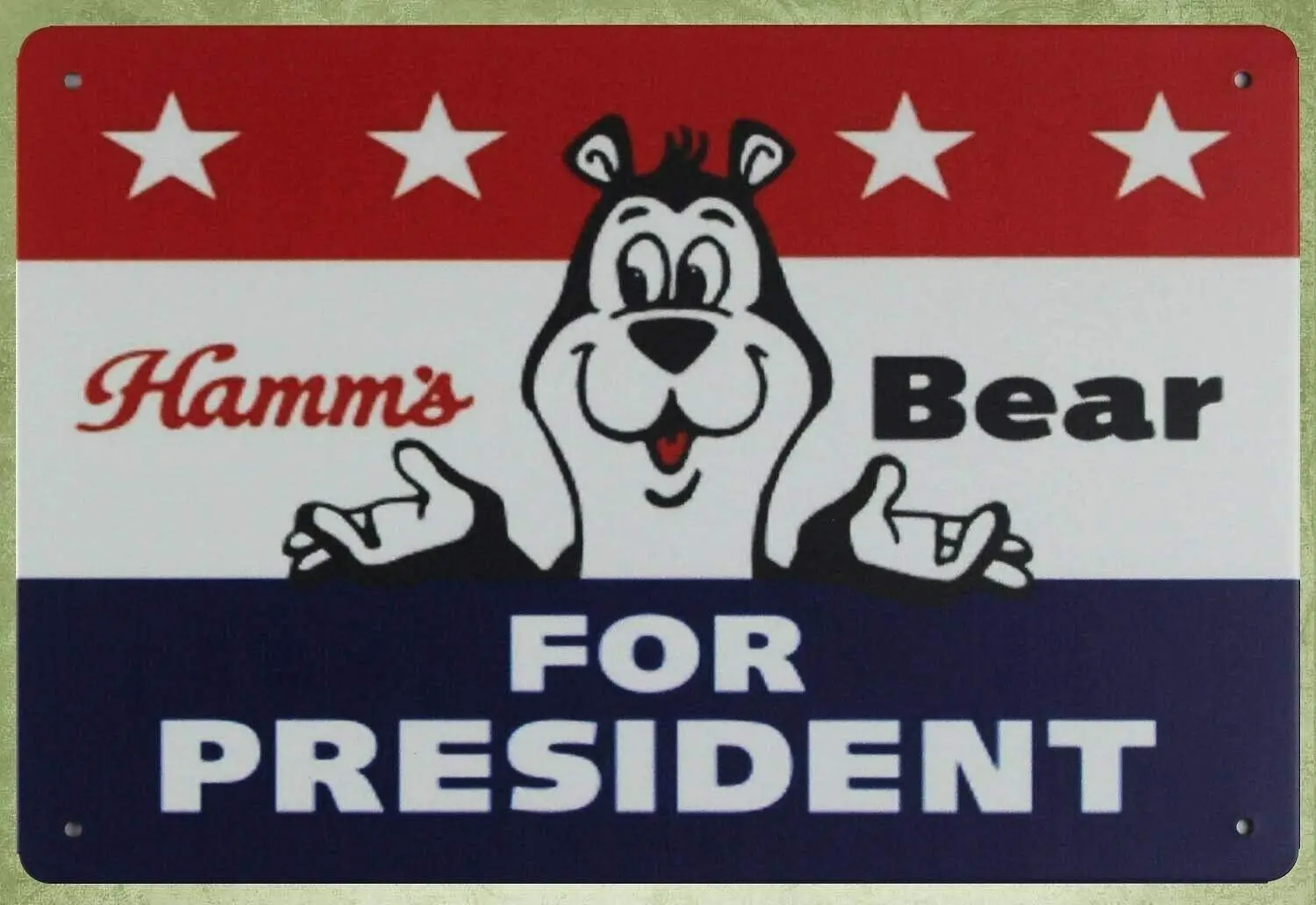 Металлическая вывеска Kexle 16 x 12 дюймов - украшение ive Lodge Cafe Hamms Bear for President Soda Bar Vintage