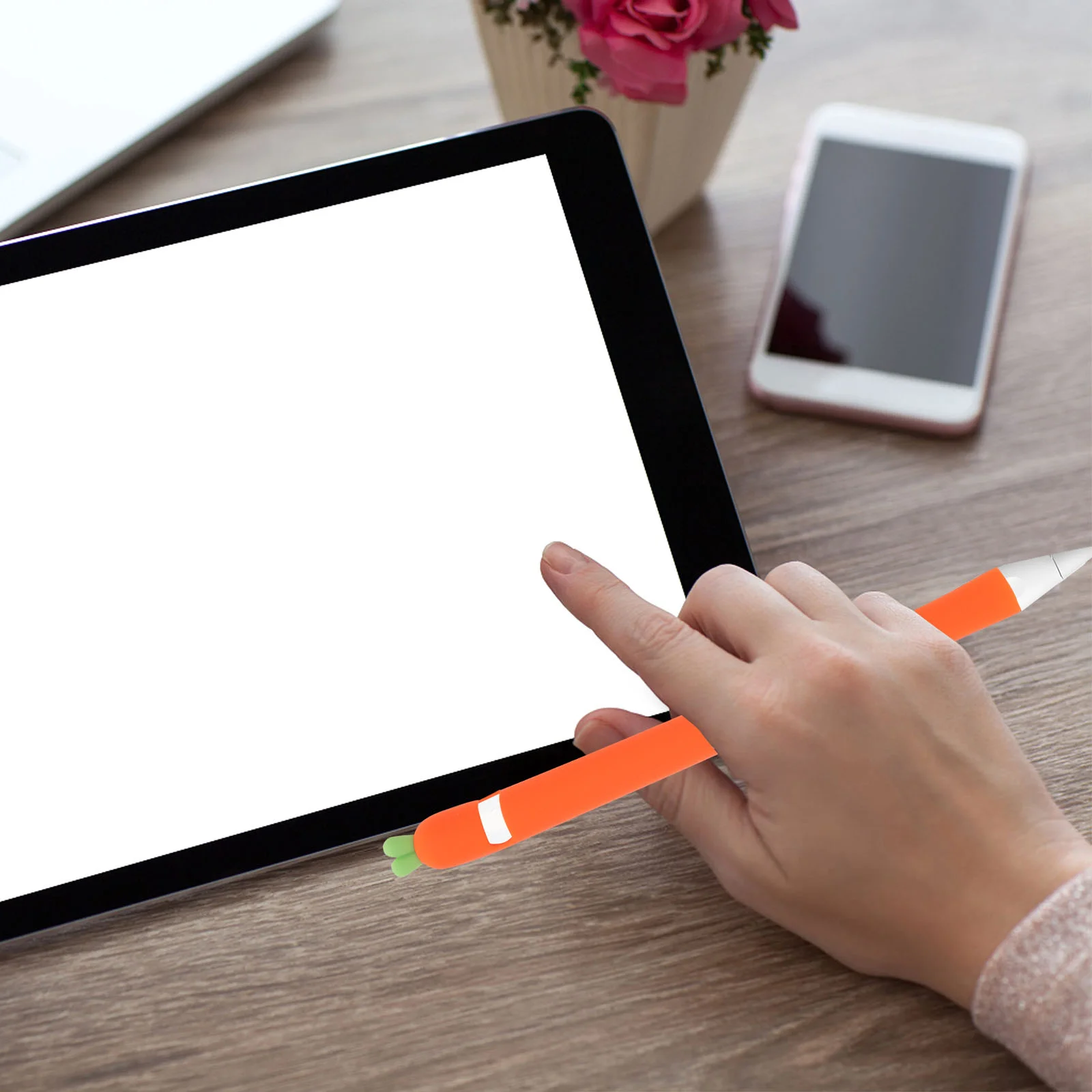 

Stylus Cover Case Sleeve Silicone Generation Pen Apple Grip Holder Carrot Skin 1St Shaped Cute Accessories 1Nd Touch Nib Soft