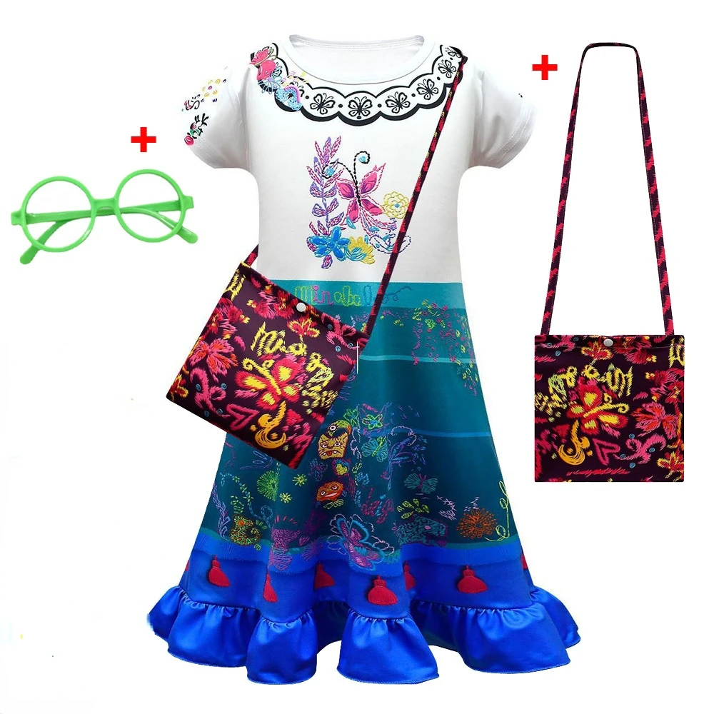 

Детский костюм для косплея Mirabel, нарядные платья для карнавала, вечеринки, дня рождения, платья принцессы на Хэллоуин, очки, наряды