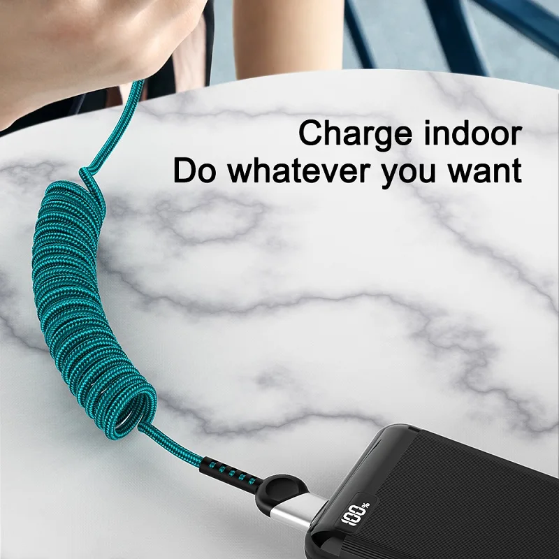 Выдвижной Автомобильный Кабель USB Type-C 2 А для Xiaomi Samsung S10 9 OnePlus быстрая зарядка 4 0