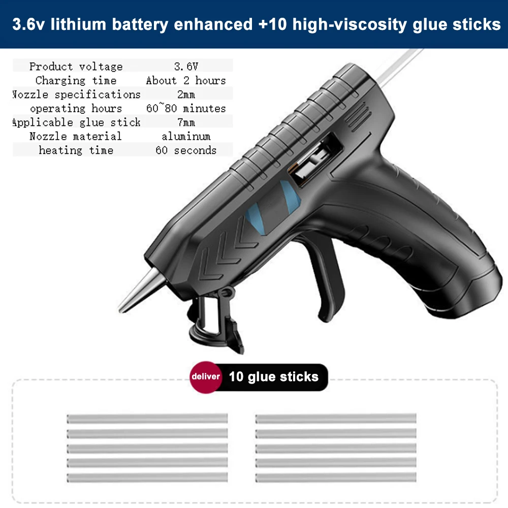 

Беспроводной термоклеевой пистолет Aideepen 3.6В 40Вт