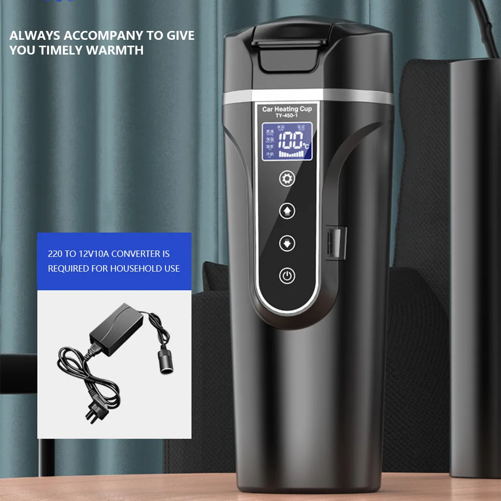 

24 В Автомобильная чашка с подогревом, электрический чайник с сенсорным экраном, бутылка с подогревом воды, дорожная кружка для кофе, регулируемые Изолированные чашки с ЖК-дисплеем