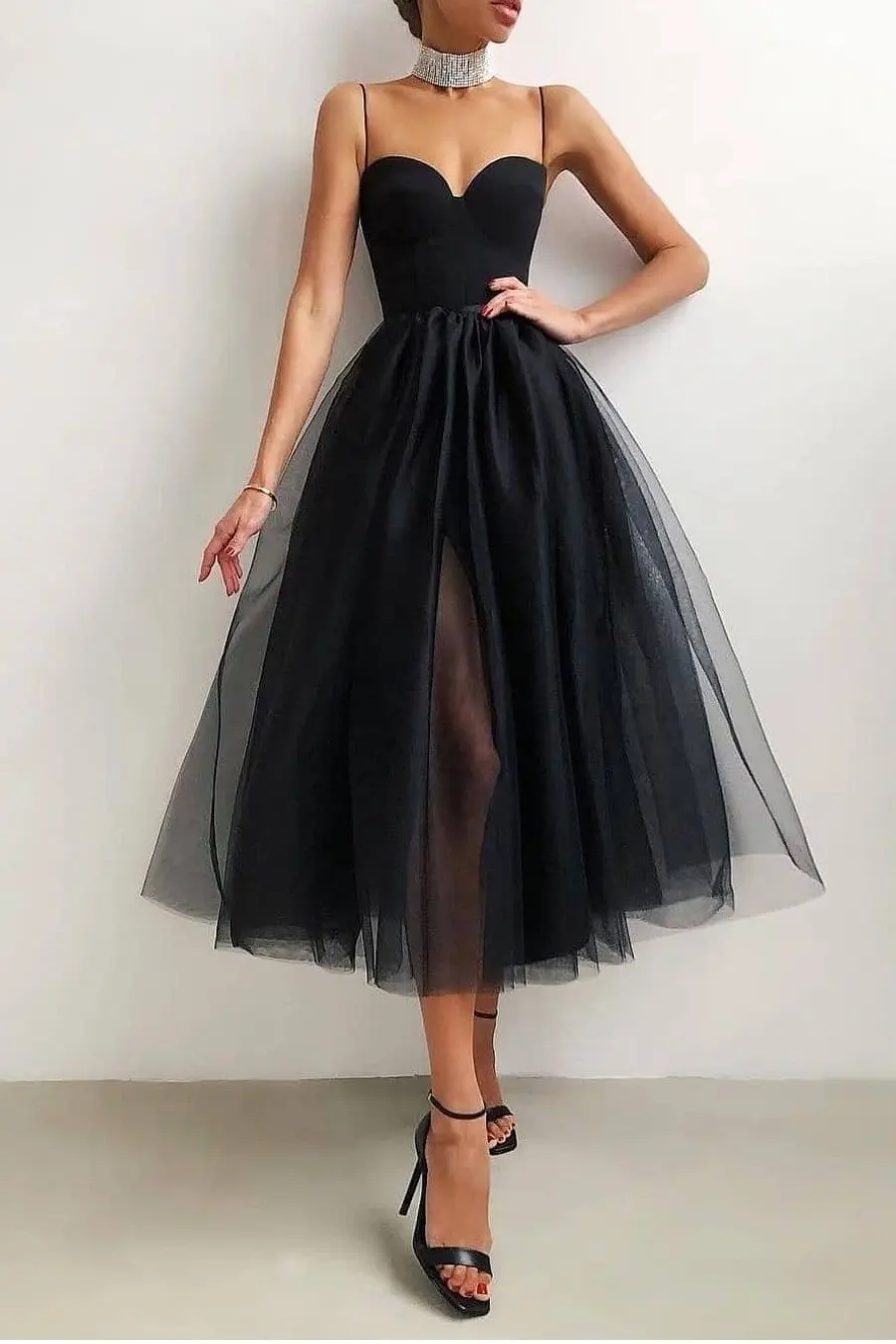 

Stragless A Line Prom Dress Tull Pleat Tea Length Sweetheart Formal Evening Party Gowns