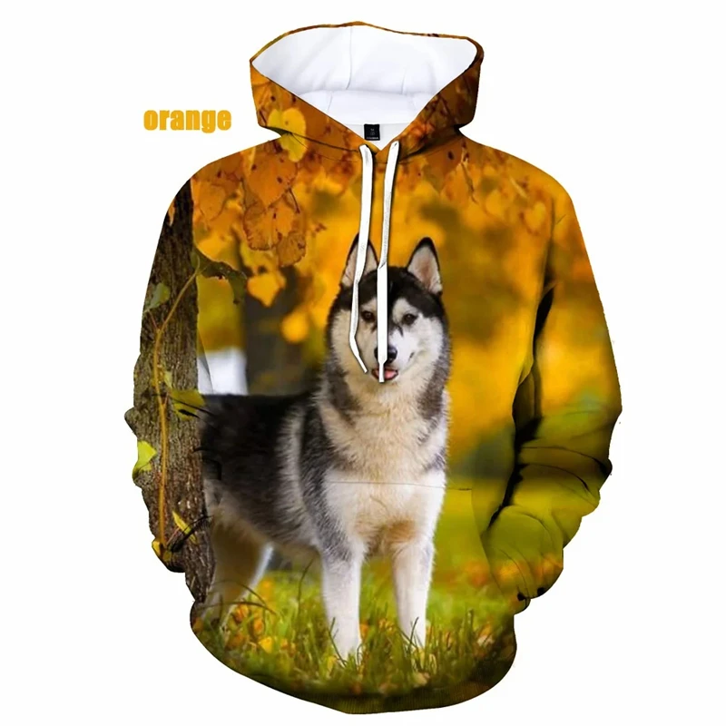 Забавные толстовки с рисунком собаки модные милые 3D принтом SIBERIAN HUSKY для мужчин