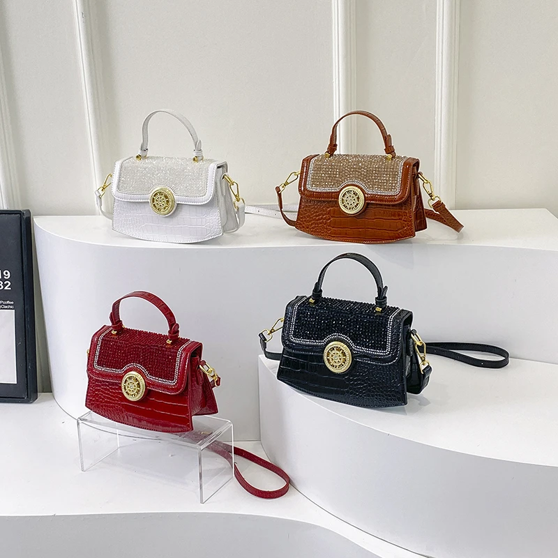 Блестящие бриллианты из искусственной кожи квадратные дизайнерские Роскошные