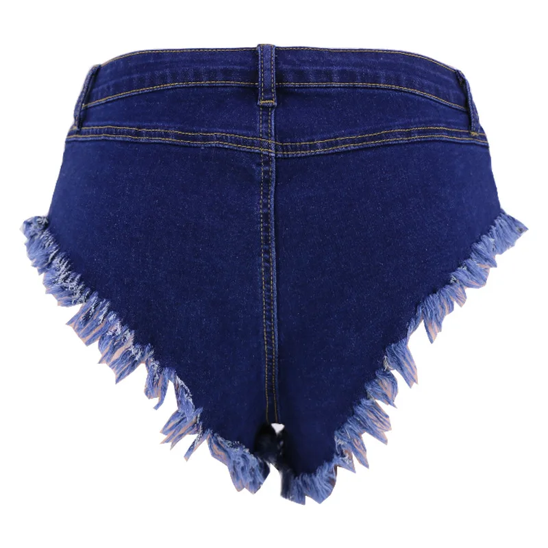 Летние новые женские джинсовые шорты с высокой талией и бахромой