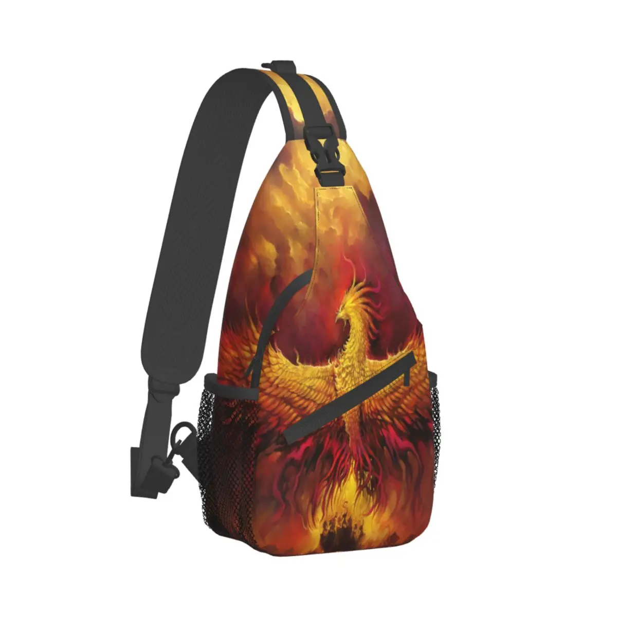 

2023 Chest Bag Men's Casual Messenger Bag Fashion Women Chest Bag Fiery Phoenix Handbag Travel Phone Bag