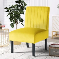 armless accent chair corner side slipper vanity velvet modern design style for bedroom desk living room decorative furniture