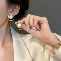 fashion pearl stud earrings for women girls gold designer korean trend party wedding gift womens clothing jewelry accessories