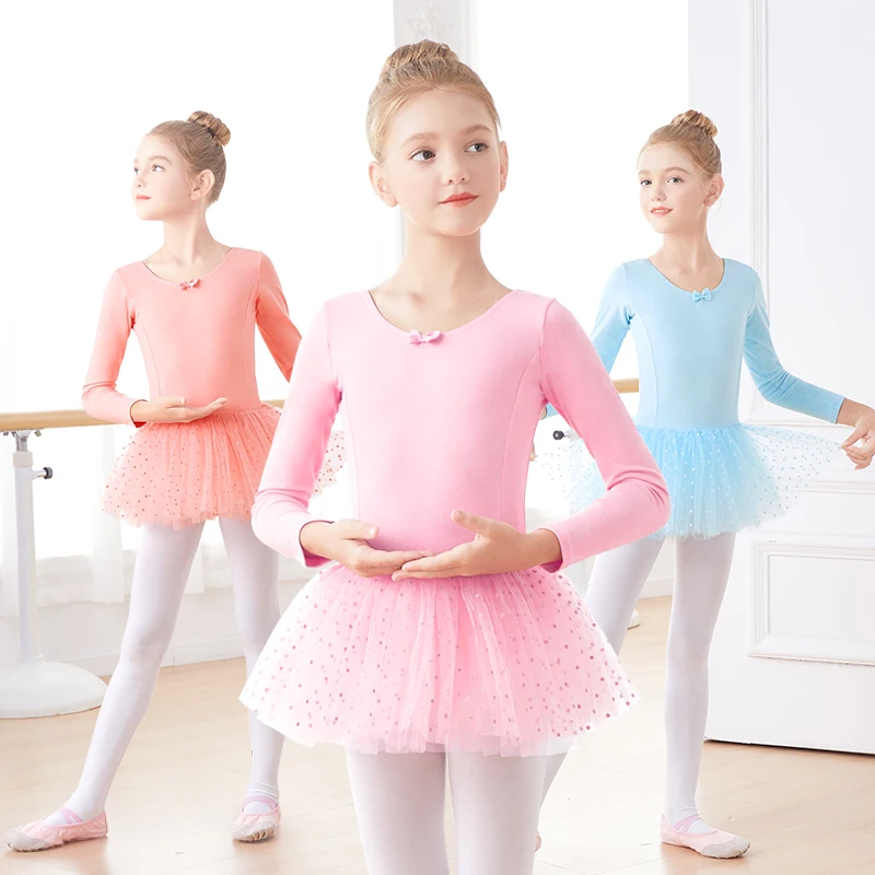 

Girls Ballet Tutu Dress Kids Gymnastics Tulle Skirted Leotards Bodysuits Pink Swan Lake Ballet Costumes With Dot Tutus Hot sales