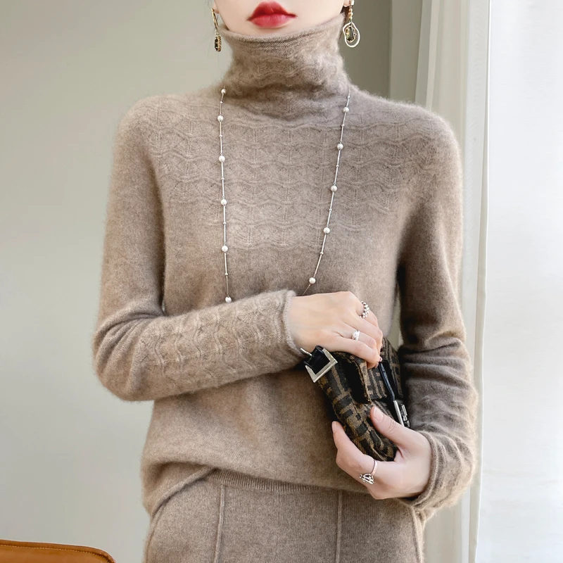 DjzDsm кашемировый джемпер из 100% мериносовой шерсти зимний пуловер с высоким