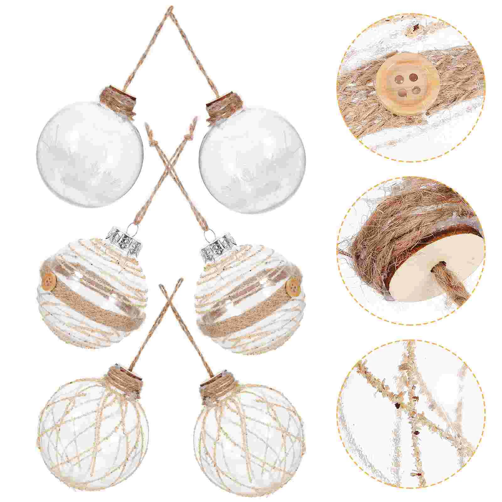 

6 Pcs Rope Christmas Decoration Ball Decorations The Pet Xmas Party Supplies