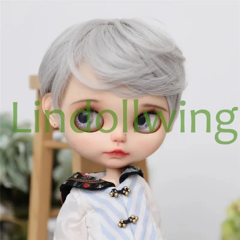 Фото Парик Lindollwig 9-10 дюймов для кукол Blyth Qbaby Amydoll, короткие черные волосы 1B №5