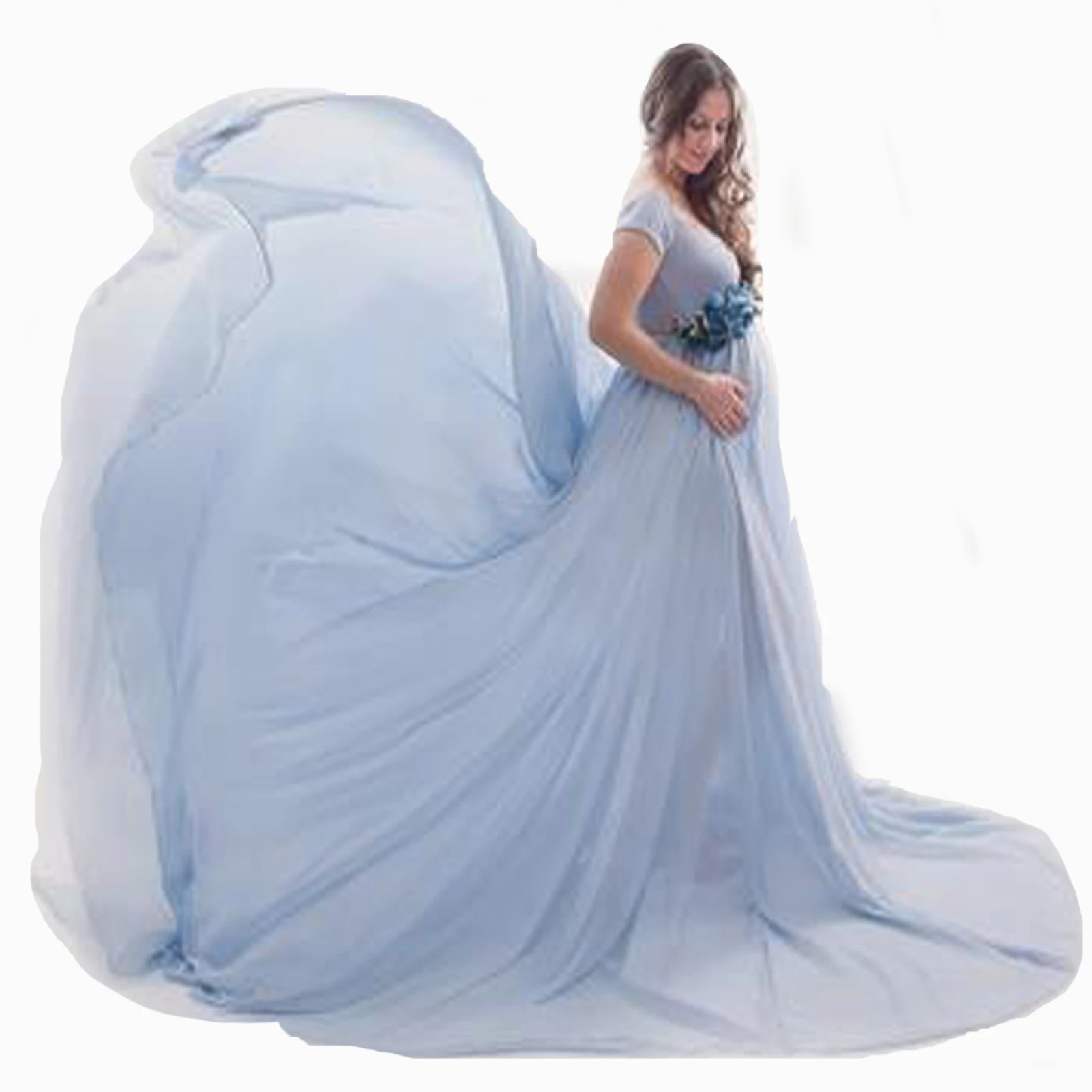 

Maternity Dress Photography Props For Shooting Photo Chifffon Elegence Short Sleeve Photography Props Long Maxi Pregnant Dresses