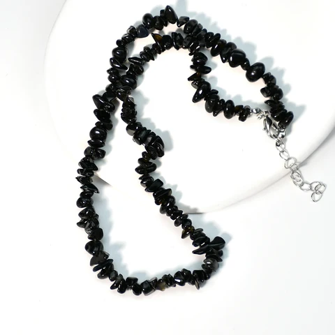 Новинка, ожерелья Yumfeel из черного агата для женщин, модные готические ожерелья из натурального камня и бусин ручной работы, ювелирные изделия, чокеры