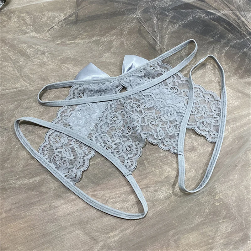 

Pretty Sexy Women's Underwear Lace Hollow Out Panties Plus Size M L XL XXL Underpants Female Crotchless Lingerie Briefs With Bow