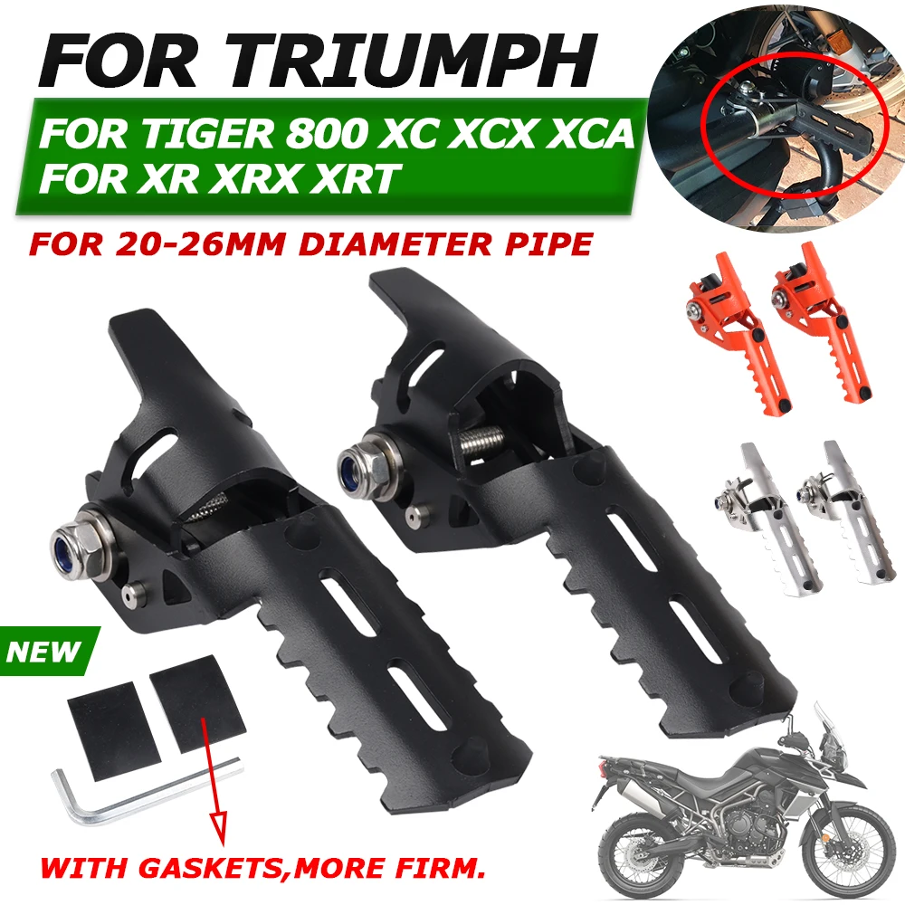

For Triumph Tiger 800 XC XCX XCA XR XRX XRT Tiger800 800Tiger Motorcycle Accessories Front Foot Pegs Rest Footrests Clamps Part