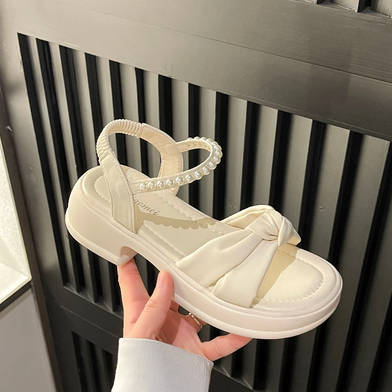 

Sweet New Platform Sandals Women's Bow Quality Soft Sandals Women's Casual Beach Shoes Summer Platform Sandals Women's