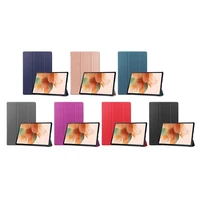 2022 new new cover case for galaxy tab s7 fe t730 tri fold caster stand ultra thin leather sleeve protector with pen holder