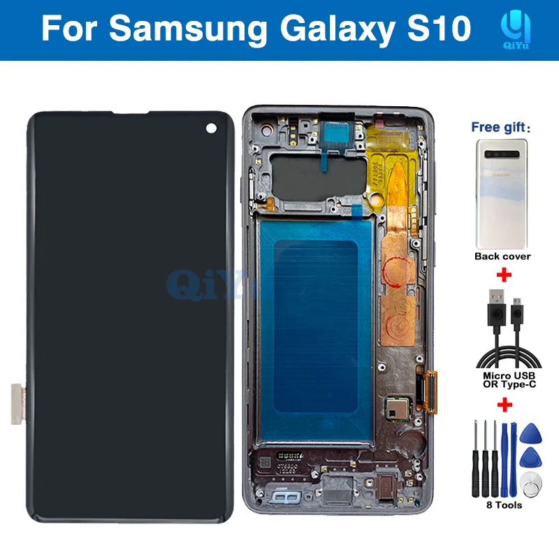 

Original Display LCD For Samsung S10 G973 G973F LCD Touch Display Screen Phone Screen Assembly Panel Glass LCD